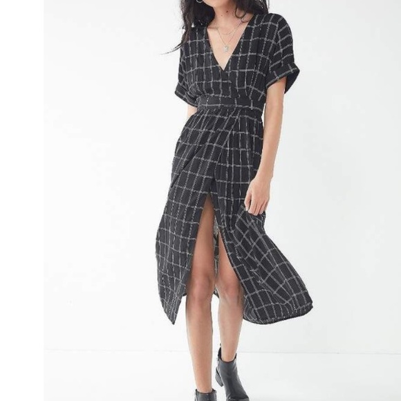 urban outfitters gingham wrap dress